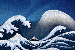 japanese wave wellen, Desktophintergrund