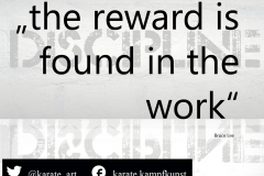 the reward is found in the work. kartequote, karatequotes, quote, quotes