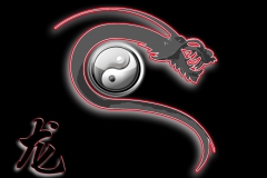 yin yang dragon Desktophintergrund