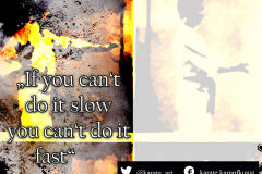 If you can't do it slow, you can't do it fast. kartequote, karatequotes, quote, quotes