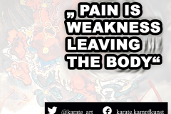 pain is weakness, leaving the body kartequote, karatequotes, quote, quotes